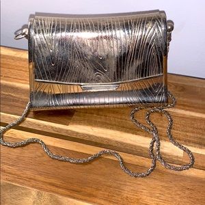 Vintage Bonwit Teller faux boix metal purse